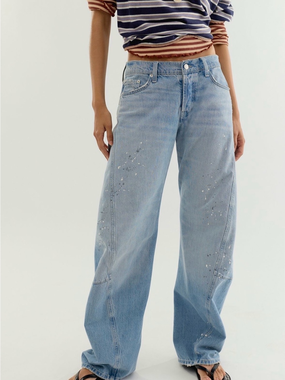 We the free fable low rise twisted bowed jeans